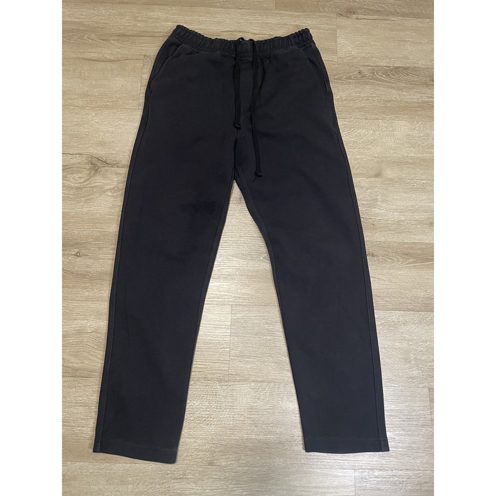 Pull & Bear Mens Sz S Small Black Knit Tapered Pull On Pants Drawstring